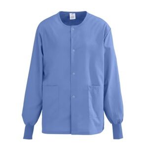 Medline Angelstat Nurse Laboratory Warm-Up Snap Close Jacket Ciel Blue Size 3XL